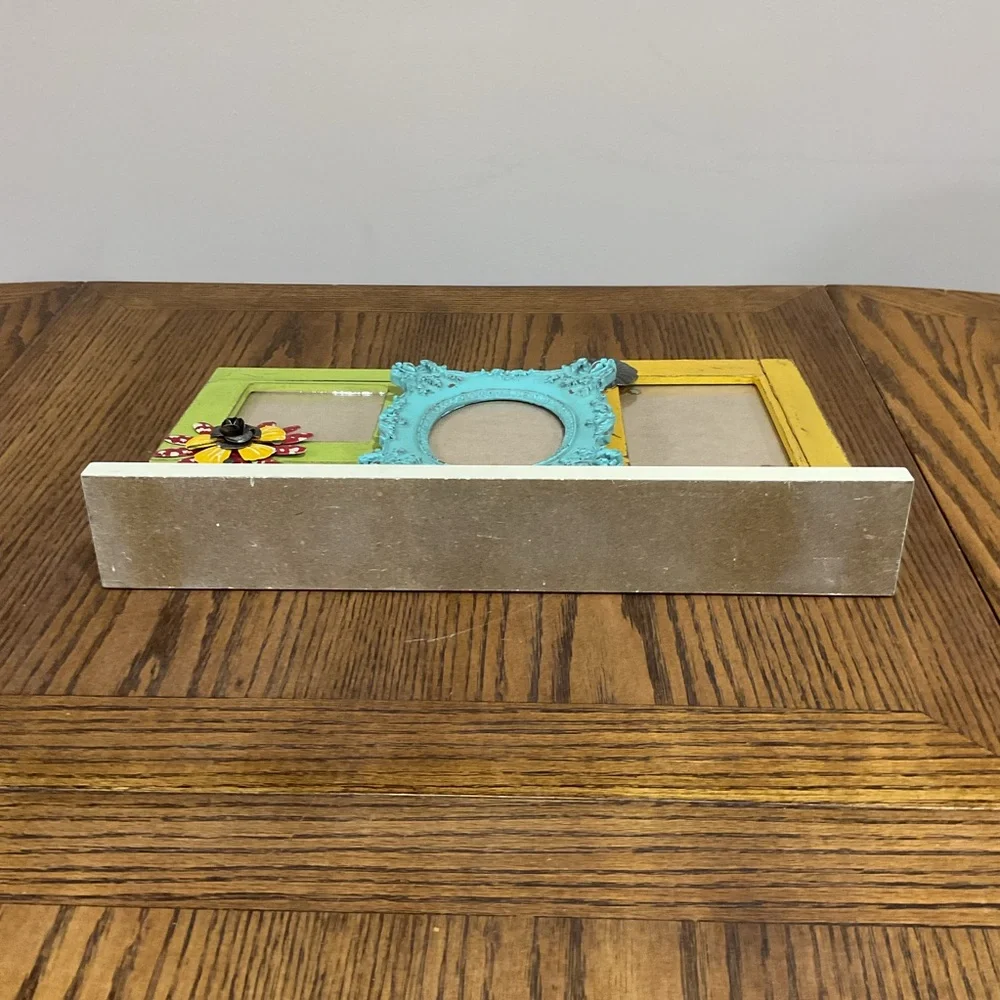 Shabby Chic Colorful Multi-Frame Wood and Metal for 3 photos